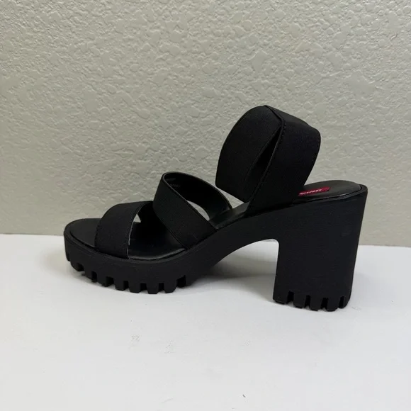 Union Bay Women’s Black Lucca Platform Chunky Block Heel Strappy Sandals Sz 8.5 - Picture 7 of 10